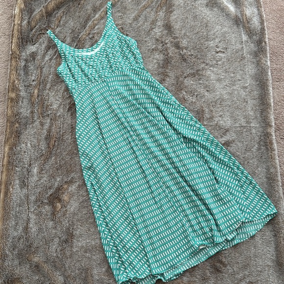 Banana Republic Green Geo Scoop Neck Midi Dress 10 Petite NWT - Picture 8 of 12